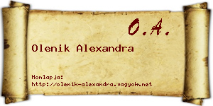 Olenik Alexandra névjegykártya